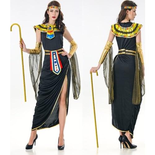 Deluxe Sexy Cleopatra Costume Halloween Greek Goddess Cosplay Clothing Adult Egyptian Queen Masquerade Party Dress