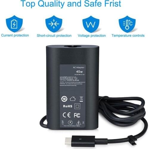 Huiyuan 45W USB-C Charger Fit for DELL XPS 11 XPS 12 XPS 13 9360 9370 9333 Inspiron 14 7437 Series