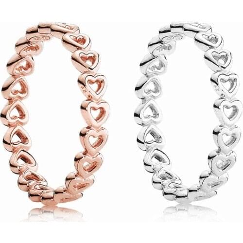 Ajax Thin 925 Sterling Silver Female Fashion Lovely Heart Initial Rings For Women Finger Minimalism Jewelry Accesories