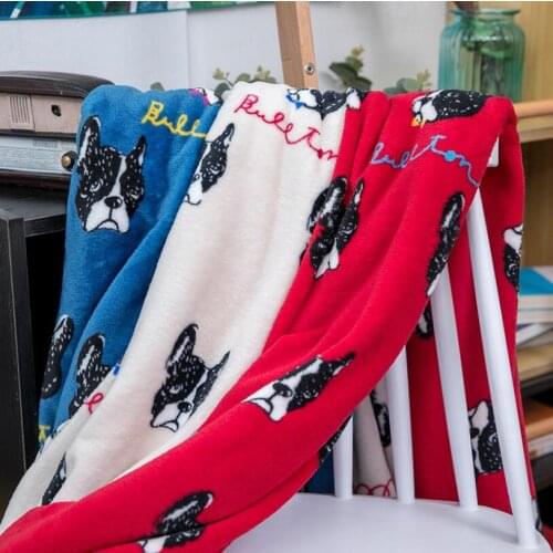 100x75CM Winter Warm Blankets for Dogs Fleece Pet Blanket Dog Sleeping Mat Pets Mattress Cushion French Bulldog Beds