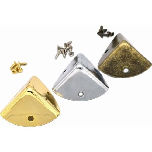 35mm Gold Box Corner Protector Triangle Metal Box Decorative Edge Safety Guard Corner clip Metal Jewelry Box Corners - 8pcs