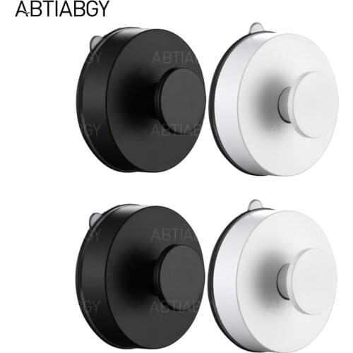 Black White Vacuum Suction Cup Hook Punch-free Reusable Wall Hangers Bedroom Bathroom Kitchen Hanging Bath Towel Clothes Coat