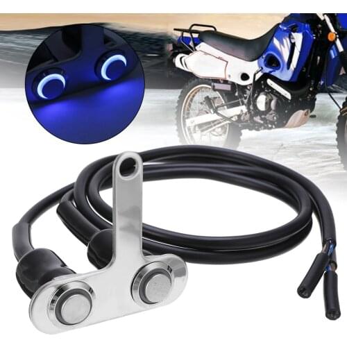 1pc Blue LED Motorcycle Switch ON-OFF Handlebar Adjustable Mount Waterproof Switches Button DC12V Fog Light
