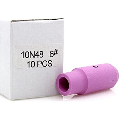 10PCS 10N48 #6 TIG Welding WP 17 WP-18 WP26 Torch Consumables Alumina Nozzle Ceramic Shield 3/8'' 10mm