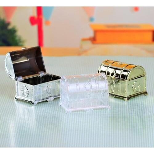 100pcs Vintage Grid Treasure Candy Box Gift Box Golden Silver Transparent Wedding And Party Sweet Sugar Favor Packaging