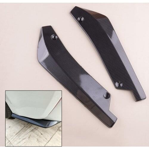 2Pcs/Set Universal Car Rear Bumper Fin Lip Canard Splitter Diffuser Spoiler ABS Carbon Fiber Style