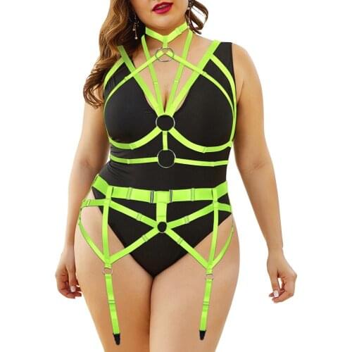 2 Pcs Set Sexy Lingerie Sexy Harness Women Shoulder Strap Bondage Chest Suspenders Adjust Waistband Garter Fetish Stocking Belt