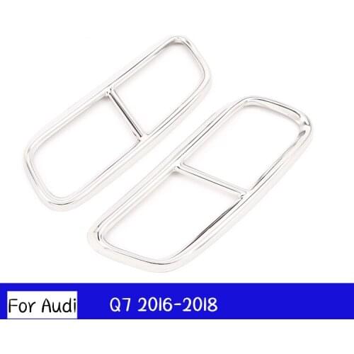 2pcs For Audi Q7 2016-2018 Stainless Steel Car Exhaust Pipe Cover Trim Accessories