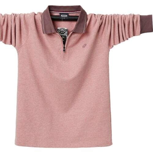 2021 New Spring Mens Polo Shirt Smart Casual 100% Cotton Male Top Tees Autumn Long Sleeve Polo Shirts Plus Size 5XL 6XL;GA563