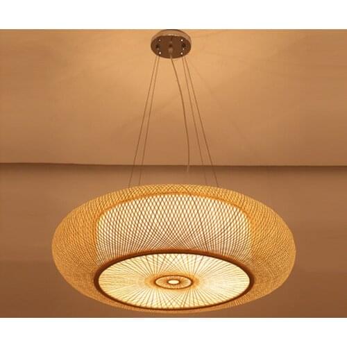 Hand Make Bamboo Ceiling Light Chinese Style Hanging Ceiling Cover Lamps for Living Room Dining Room Lighting Ceiling Home Deco