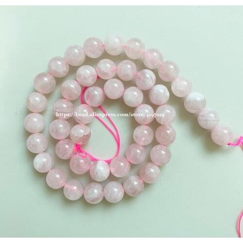 Free Shipping Genuine Semi-precious Natural Madagascar Pink Rose Quartzs Stone Round Loose Beads 6 8 10MM Jewelry Making 4 order