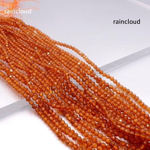 Natural Pyrope orange garnet 2.5mm faceted round beads without treatment charm For Jewelry Making DIY women Bracelet necklace