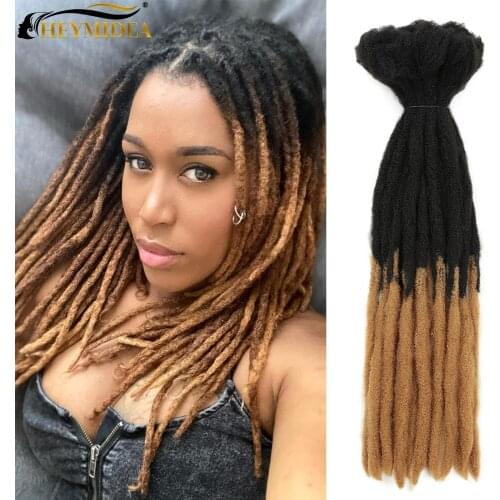 22inch Handmade Dreadlocks Synthetic Hair Extensions Soft Long Straight Ombre Crochet Braid For Afro Women And Men Hair HeyMidea
