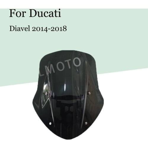For Ducati Diavel 2014 2015 2016 2017 2018 Motorcycle Sport Windshield Windscreen Shield Screen with Mounting Bracket