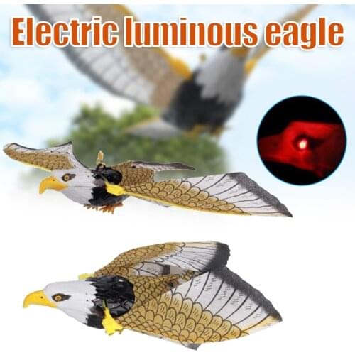 Electric Luminous Eagle with Hanging Wire Music Flying Bird Toys Garden Decoration with Hook Gifts for Kids ASD88