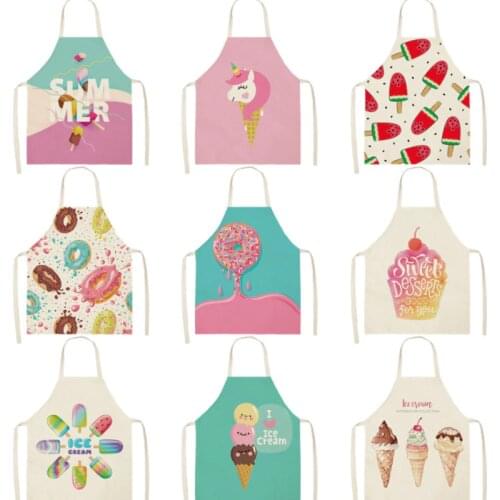 Cartoon Summer Man Work Apron For Kitchen Household Cleaning Cooking Elegant Master Aprons Waterproof Woman Seamless Apron