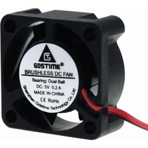 Gdstime 2 pcs Dual Ball Bearing 25x25mm Laoptop Cooling Radiator Micro Fan 25mm x 10mm DC Fan 5V Cooler 2 Pin Connector 2.0 2510