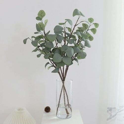 Artificial Eucalyptus Silk Leaves High Quality Long Branch Plant Plastic Stem Fake Foliage Home Garden Room Office Wedding Decor