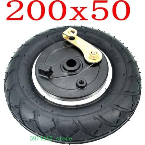 8 Inch Wheel 200x50 With Drum Brake 8" Pneumatic Wheel With Expansion Brake for Electric Scooter Aluminium Wheel Brake