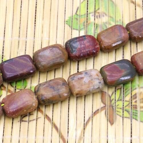 Multicolor picasso rectangle loose beads 10x14mm 15" 2pc/lot DIY stone beads suitable female jewelry making
