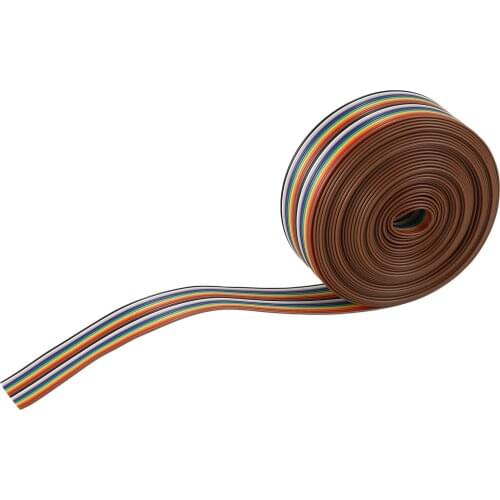 New 5M 1.27mm 20P DuPont Cable Rainbow Flat Line Support Wire Soldered Cable Connector Wire Insulated