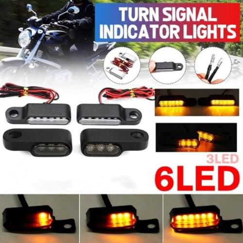 2 6 / 3led Motorcycle Turn Signal Lamp Handle Mounting Brake Light Suitable For Any Size And Style Motorcycle, Use 12v Battery