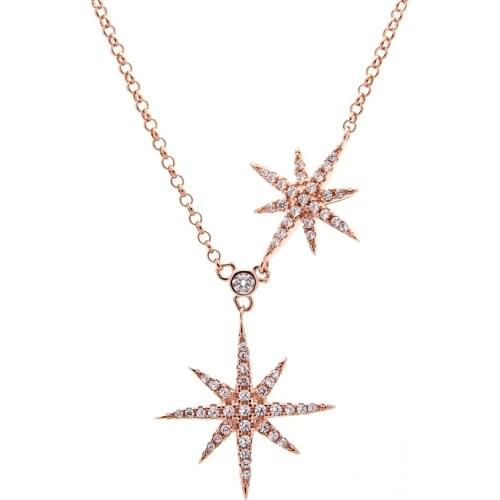 Valentines Day Special Swarovski Necklace Gift Women Necklace Rose gold star