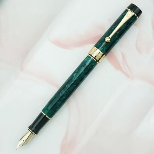 Jinhao 100 Centennial Resin Fountain Pen Dark Green Iridium EF/F/M/Bent Nib with Converter Ink Pen Business Office School Gift