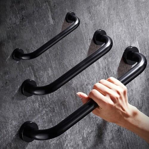 Space Aluminum Grab Bar Black for Elder Anti-Slip Handle Wall Mounted Bathroom Safety Support Handrails Bar Holder 30/40/50cm