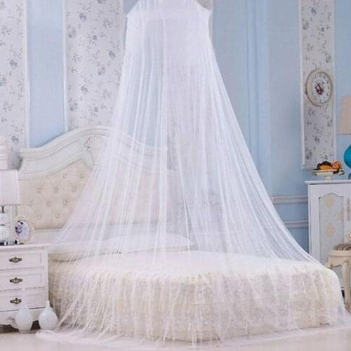 3 Colors Summer Elgant Hung Dome Mosquito Net For Double Bed Summer Polyester Mesh Fabric Home Bedroom Baby Adults Hanging Decor