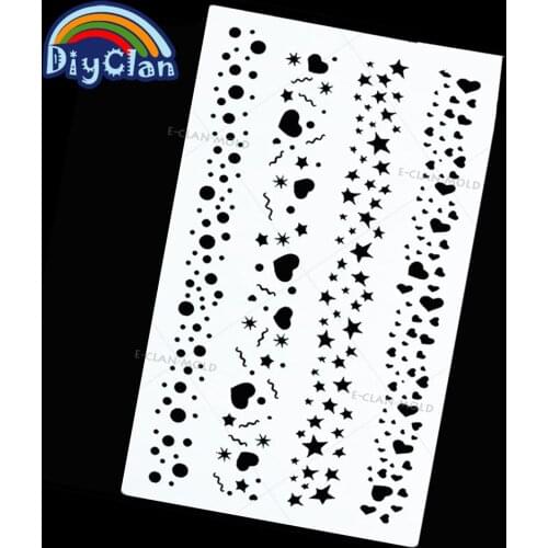 Heart Star Dot Patterns wedding Cake decorative stenci ltemplate Fondant Molds Cake Cookie Cupcake Stencil Baking P0059