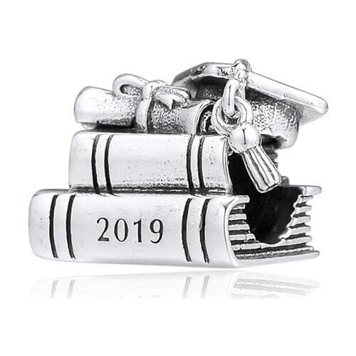 Cap, Book & Scroll Charms For Woman DIY Fits Original 925 Silver Bracelets Fashion Silver Beads For Jewelry Making