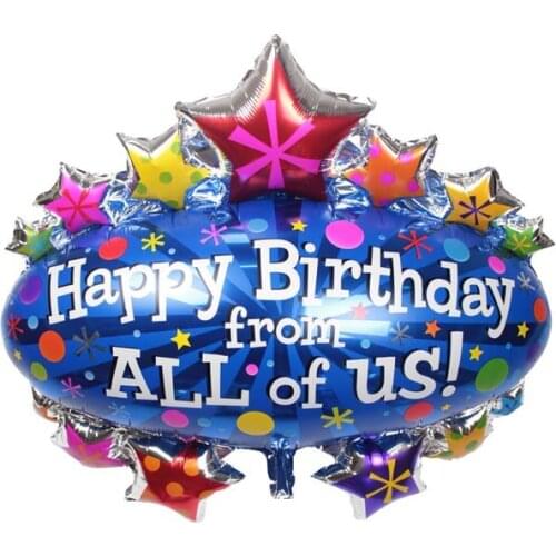 10pcs Happy birthday from all of us foil balloons Birthday Party gift size 90*95cm wholesale free shipping
