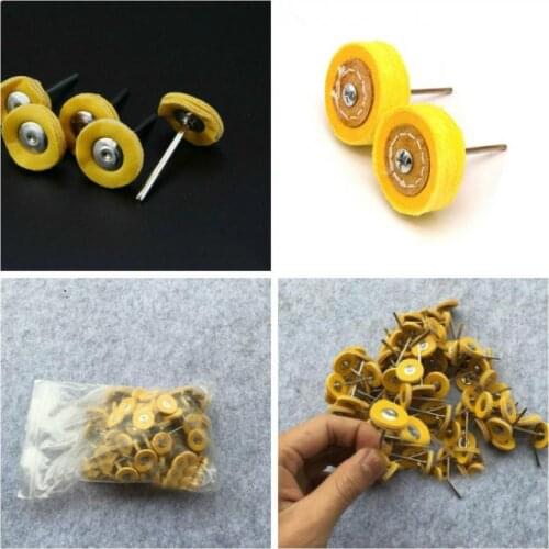2pcs yellow leather polishing wheel grinder with handle for metal polishing and grinding tools for jewelry