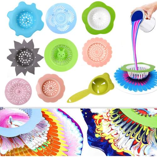 Acrylic Pouring Strainers Plastic Silicone Strainer Flower Drain Basket for Pouring Acrylic Paint Creating Unique Pattern Design