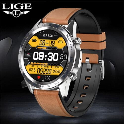 LIGE 2021 New Smartwatch Men Heart Rate Blood Pressure Monitor Watch Sport Fitness Tracker Bluetooth Call Smart Watch For Xiaomi