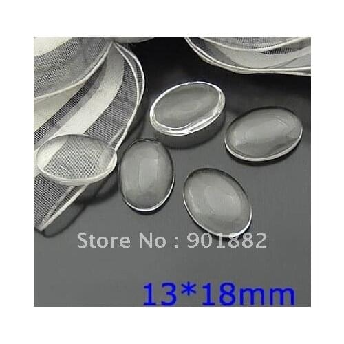 100pcs/lot 13*18mm oval shape glass cabochons, photo jewelry pendant inserts available for Making Pendants Jewelry