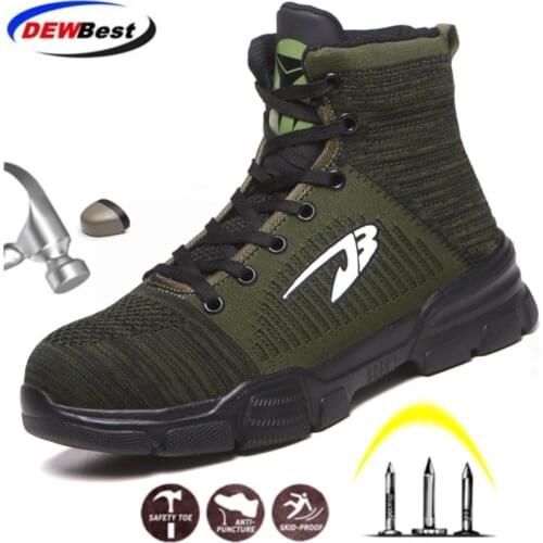 DEWBEST Warm Winter Work Safety Shoes Ankle Boots Men&Women Fashion Casual Shoes Lace-Up Waterproof Work Tooling Safety Boots