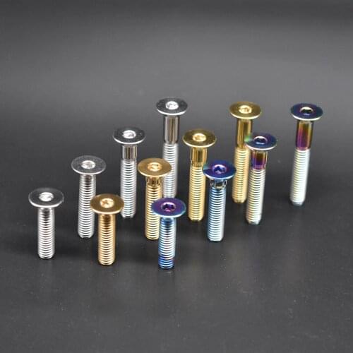 M6X15mm M6X25mm M6x30mm M6X35mm M6x40mm Ti Titanium Bike Countersunk Screws Allen Flat Head for Bicycle Bolt Screws Accessories