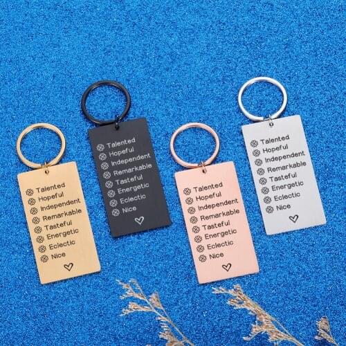 Inspirational Praise Words Keychain for Daughter Son BBF Keychain Gift for Teen Girl Graduation for Teenages Birthday Gift