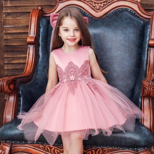 Vestidos de fiesta de noche Baby Girl Princess Ball Gown Dress Lace Flower Girl Bridemaid For Wedding Party Prom Dresses