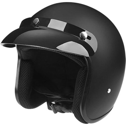 BYE Retro Vintage Motorcycle Helmet 3/4 Open Face Helmet Motorbike Cafe Racer Cruiser Chopper Moto Helmet with Bubble Visor
