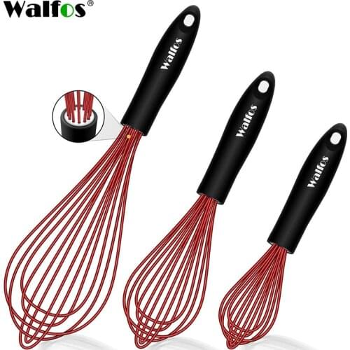 WALFOS Silicone Wire Whisk Manual Egg Beater Blender Milk Cream Butter Beater Kitchen Baking Cooking Utensils Accessiores