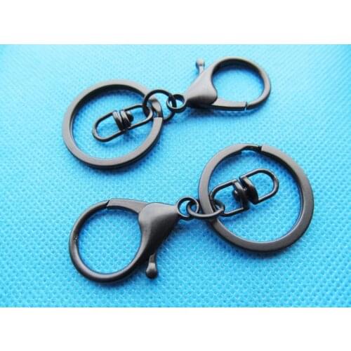 50pcs Black Strong Lobster Clasp Circle Clasp Key Chain Ring Connector Pendant Charm/Finding,DIY Accessory Jewelry Making