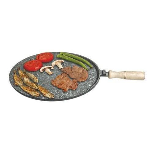 Pancake Crepe Meat Griddle Pan 36Cm Primed Double Coat Special Granite Coating 16 mm Thickess