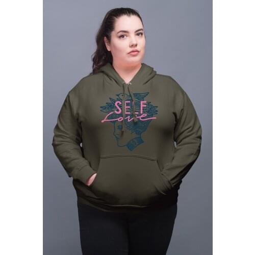 Angemiel Wear Self Love Bird Hat Green Women 'S Hooded Sweatshirt