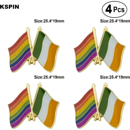 Rainbow Ireland Friendship Flag Pin Lapel Pin Badge Brooch Icons 4pcs