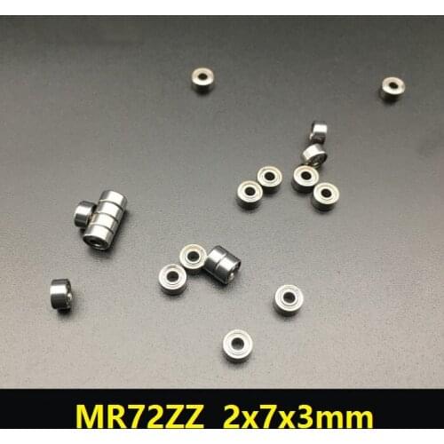 100pcs/lot MR72ZZ MR72 ZZ MR72Z Miniature Ball Bearing 2x7x3mm deep groove ball bearing 2*7*3mm