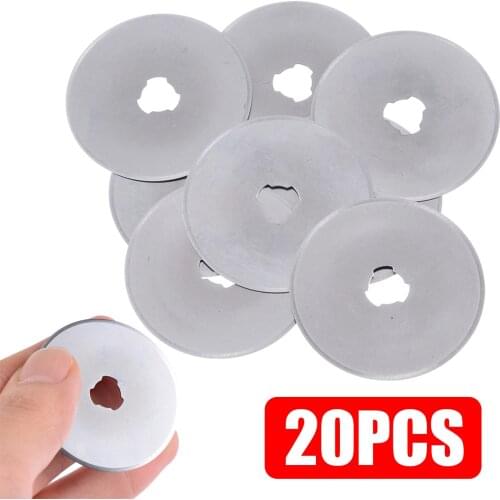 20pcs/set 45mm Silver Rotary Cutter Refill Blades Quilter Sewing Fabric Cutting Tool Sewing Tool Leather Cutter Blade 45*45mm