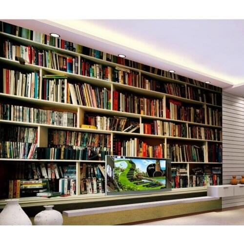 Mural 3d wallpaper 3d wall papers for tv backdrop papel parede mural wallpaper bookshelf Wall Decoration